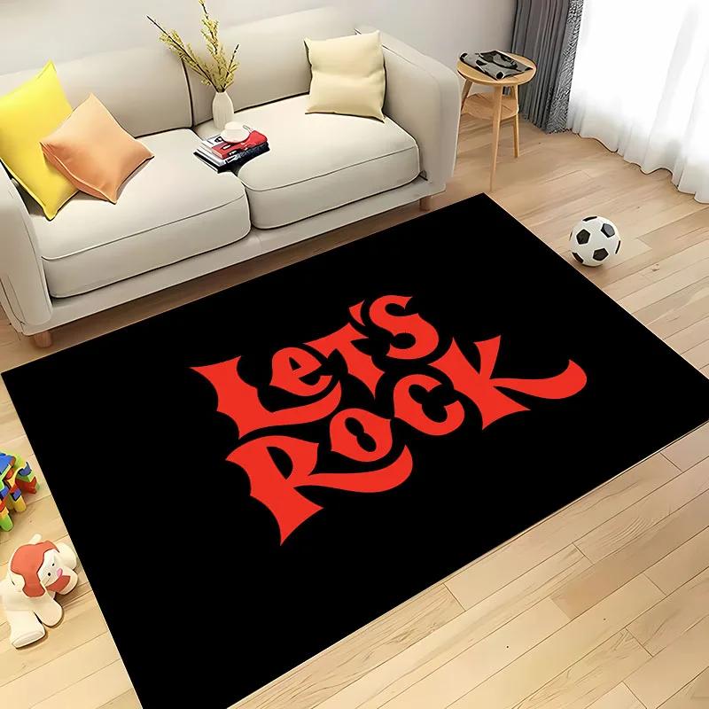 3D Printing Classic Rock Music Area Carpet for Living Room Cartoon Children's Bedroom Sofa Doormat Floor Rug Anti-slip Decor Mat