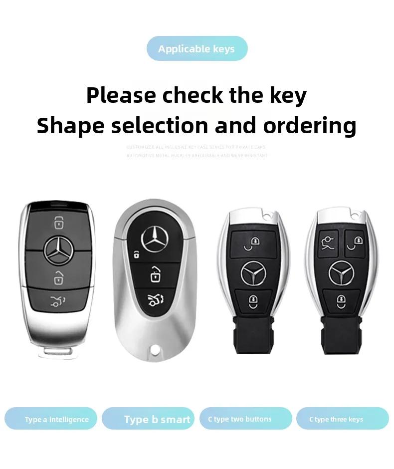 Car Key Case Replacement Cover 3buttons for Mercedes-Benz Key AMG MAYBACH 2016+ C-class E-class GLC300L E300l/E260/E350 A200 HO1
