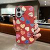 Urocze kolorowe nadruki serc miłości Wstrząsoodporne miękkie TPU Smukłe etui na telefon Dla iPhone 16 Pro Max 15 Pro 14 13 12 11 Ochrona obiektywu Matowa skórzana tekstura Pokrowiec