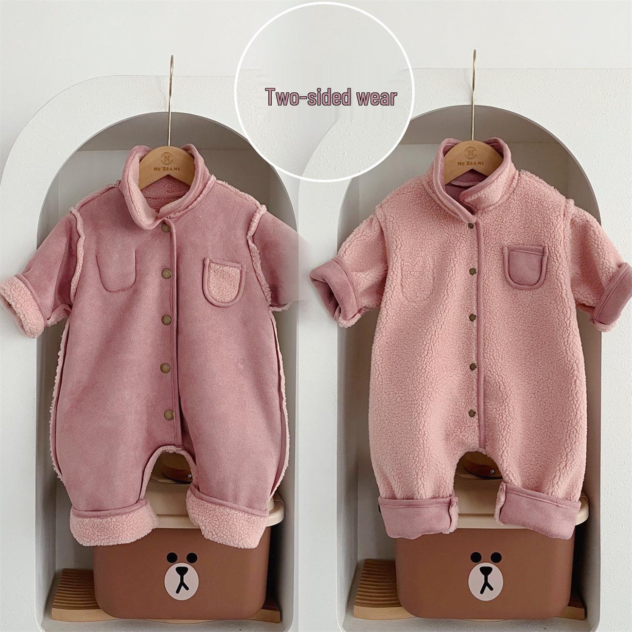 

Двусторонние теплые осенне-зимние детские ромперы для модных малышей 0-2 лет - Уютная верхняя одежда для мальчиков и девочек 66