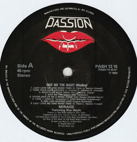 

12inch Record MIRAGE (12) - Give Me The Night (Medley) PASH1215 Passion 1983 UK Dance & Electronica Used