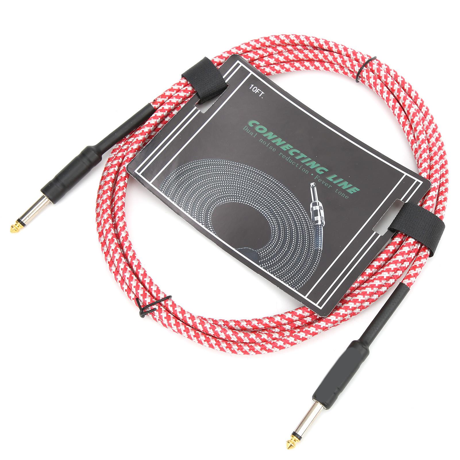 

Гитарный кабель с плетеным экраном, никелированным штекером, аудиокабель, провод для электронного музыкального инструмента(красный ) красный