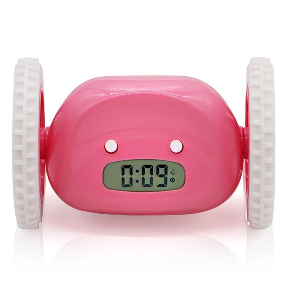 Lazy Alarm Clock Snooze Mobile Wheel Escape Electronic Alarm Clocks Home Decoration Mini Digital Ornament Quartz Clock