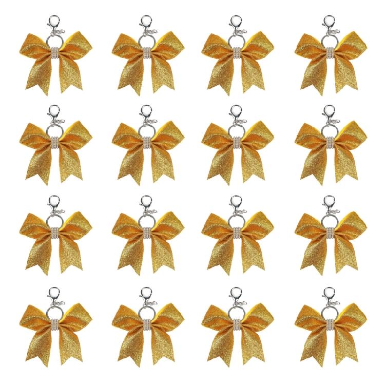 Sophisticated Cheerleader Bowknot Accessory Unique Teen Girl Cheer Bowknot Keyring with Rhinestones Trendy Bag Charm