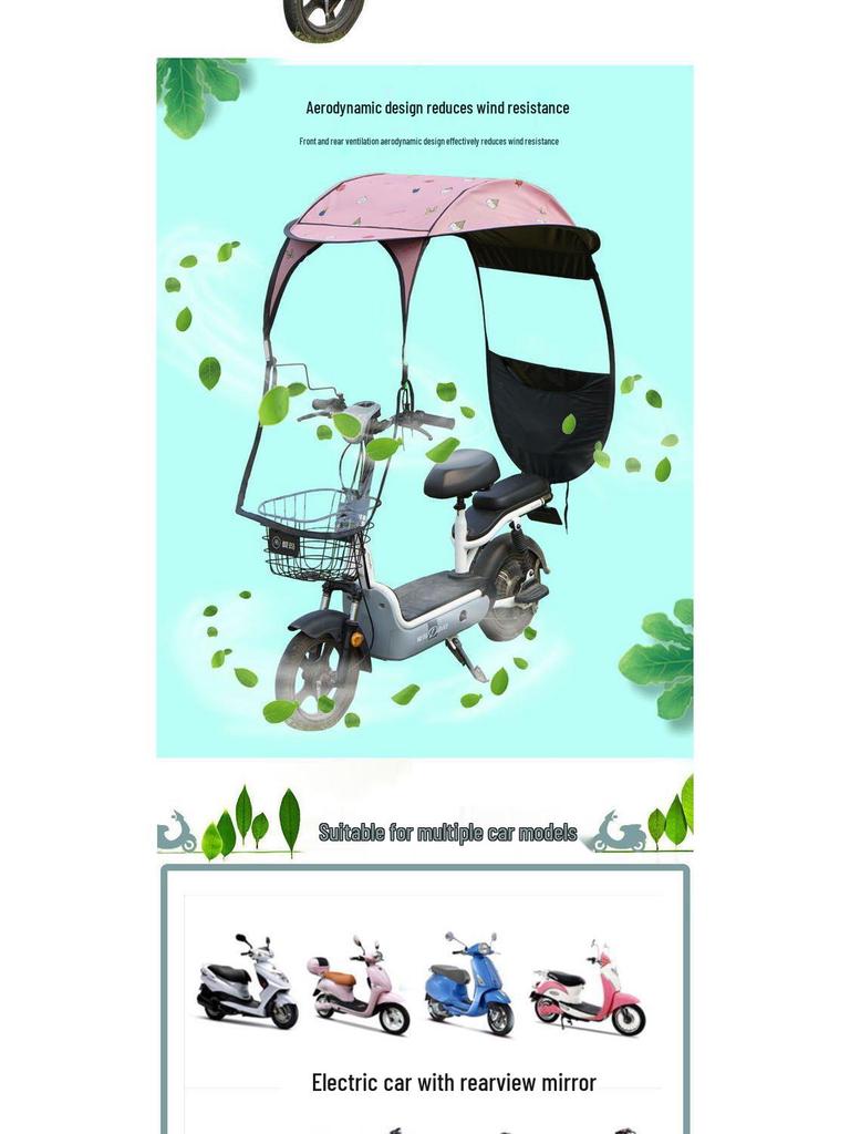 Kompaktes Elektrofahrrad-Verdeck: Verdickte Sonnen-, Regen- und Windschutzhülle