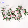 24m Silk Long Rose Fake Flower Ivy Vine Leaf Garland Wedding Party Home Decor