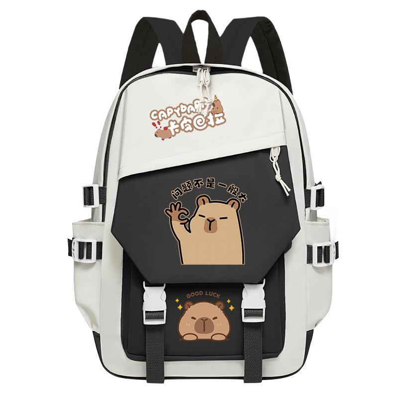New Kapibara cute emoji print college light style primary and secondary school students spine bag