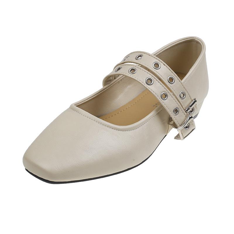 

French temperament high heels women s new 2025 spring retro thick heel small man not tired feet Mary Jane single shoes 35
