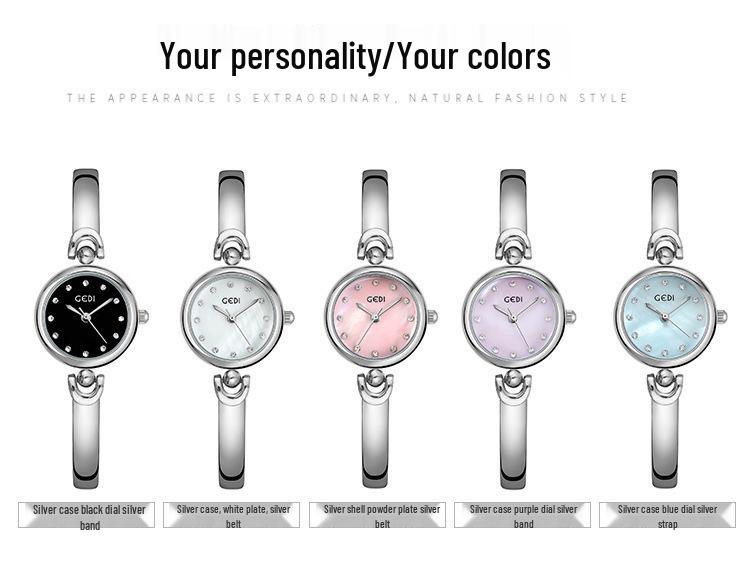 Women's Fashion Simple Dial Bracelet Watch - Korean Style Quartz