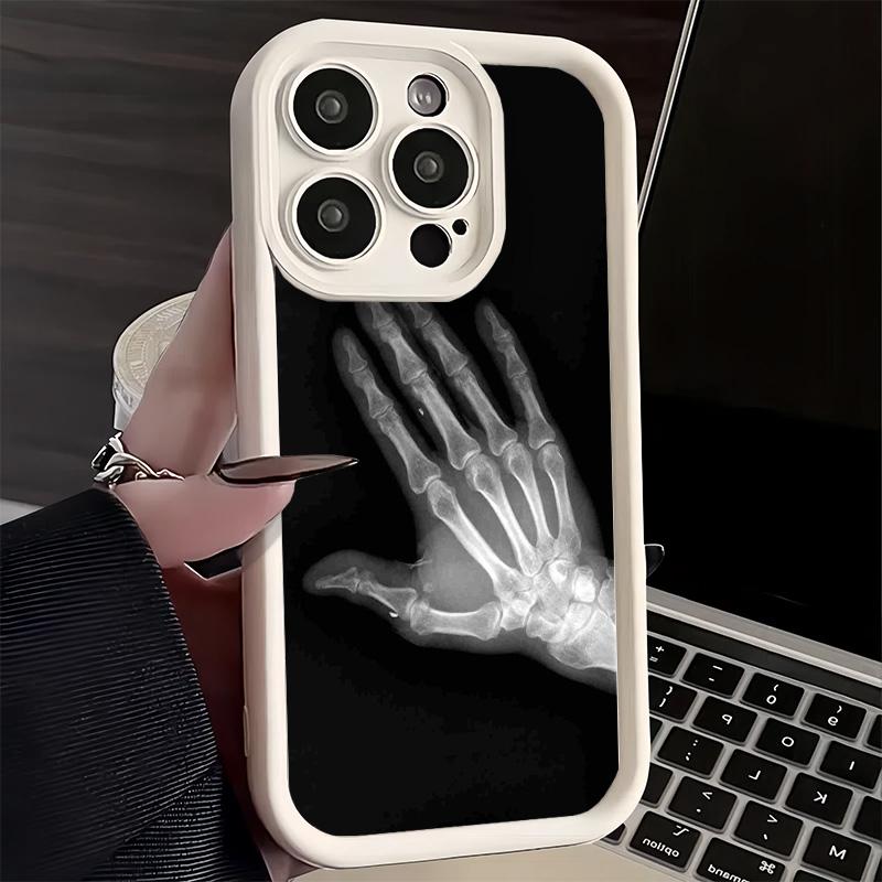 Phone Case for iPhone 17 Air 16E 15 16 Pro Max Funny X-Ray Hand Bones Cover 14 Plus 13 12 Mini Soft Shell Silicone Fundas