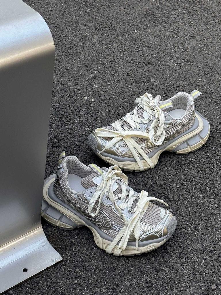 Leder Paris 3xl Dad-Schuhe Damen 2025 Herbst neu Retro Old School dicke Sohle erhöhend lässige Sportschuhe Trend