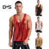 Men Vest O-Neck Sleeveless Loose Fit Solid Color Tank Tops Quick-Dry Versatile Street Style Tops Casual Wear