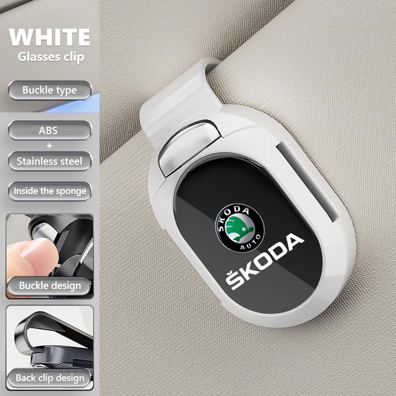 BAUS3 Multifunctional card holder Car visor Glasses clip Accessorie For Skoda Rapid Octavia Derivative Enyaq-iV VisionS Yeti Scala