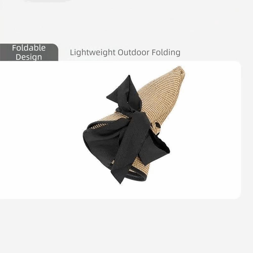 Big Bowknot Sun Hat Wide Brim Outdoor Sun Hat Portable Face Covering Cap Travel Outing