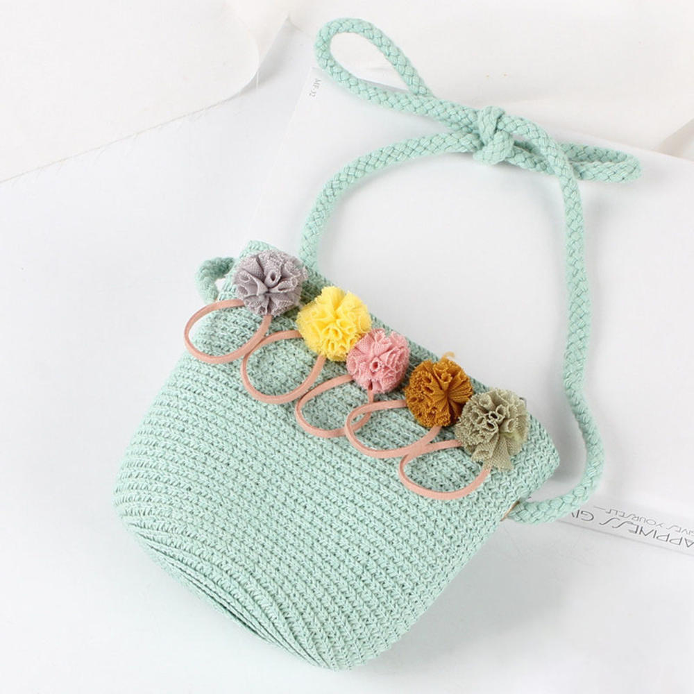 Handmade Straw Bag Women Woven Beach Crossbody Bag Ladies Shoulder Rattan Handmade Knitted Candy Color Small Handbag