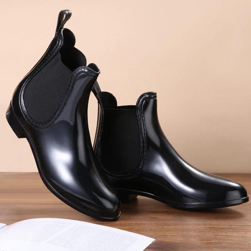 Damen Chelsea Regenstiefel Bequem Rutschfest Wasserdicht Gartenstiefel Modisch Gummisohle RegenStiefel Damen
