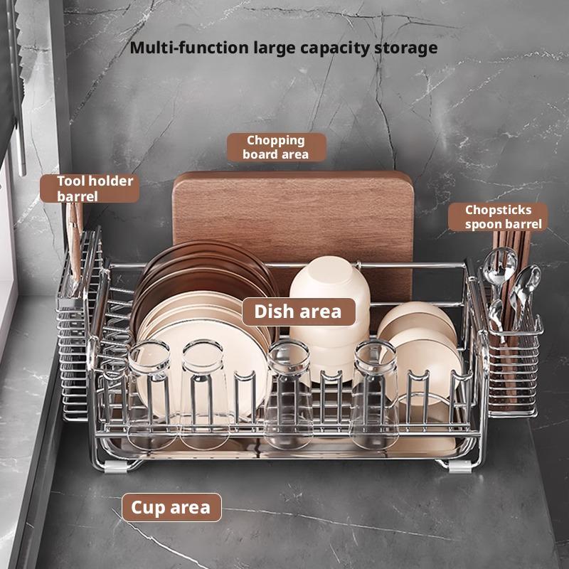 Geschirr Abtropfgestell Halter 304 Edelstahl Schüssel Abtropfer Geschirr Tasse Trockengestell Küchenzubehör Aufbewahrung Organizer Regal