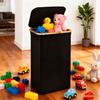 Bamboo Frame Oxford Cloth Folding Laundry Basket with Inner Bag.