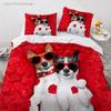 3D Dog  Bedding Set For Bedroom Soft Modern Bedspreads Comefortable Kids Duvet Cover Quilt Cover And Pillowcase