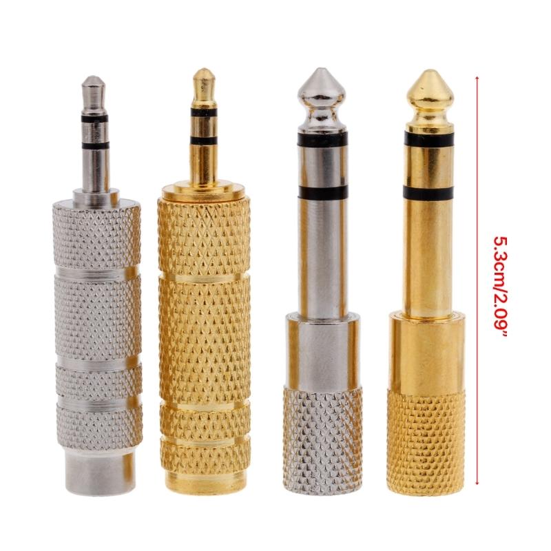 4pack Quality 6.35mm (1/4)inch Male To 3.5mm(1/8)inch Female Adapter 3.5mm Male To 6.35mm Female Plug Headphone Adapter
