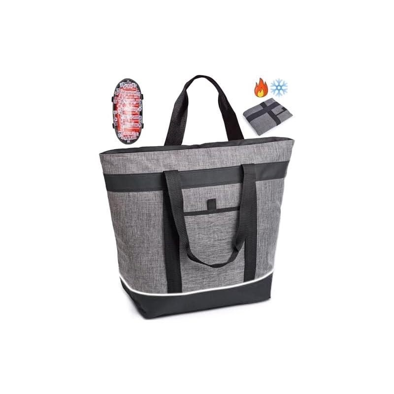 

[Зберігає їжу холодною годинами] Ізольована сумка-холодильник великої місткості 30 л, самостійна, стильна сумка для покупок, сумка-тоут, можна носити в руці або через