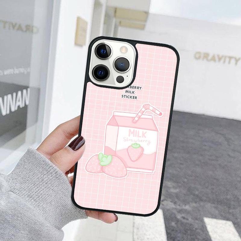 Cute Cartoon Japan Milk Couple Phone Case For iPhone 17 Air 15 16 Cover  11 13 14 Pro Max 12 Plus Max Fundas