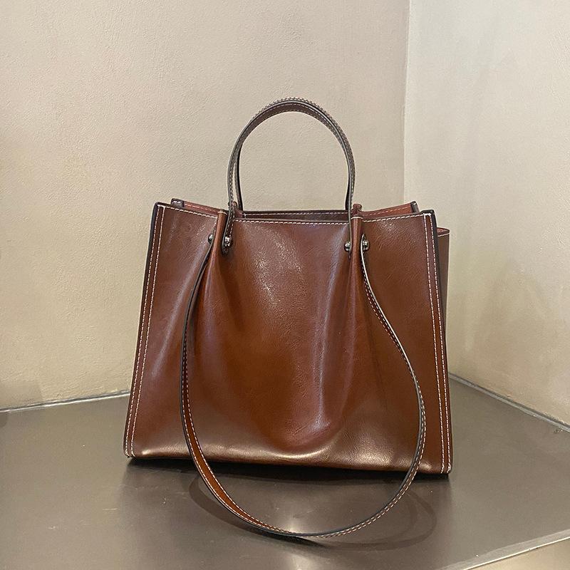 Ein-Schulter-Tragetasche Großes Fassungsvermögen Hochwertige Damenhandtasche Echtes Leder Umhängetasche