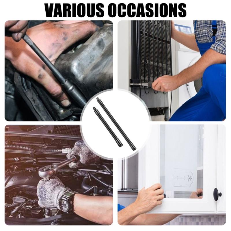 1/2inch Flexible Extension Rod Bendable Elastic Joint Head Post Connecting Link For Electric Impact Wrench High Strength