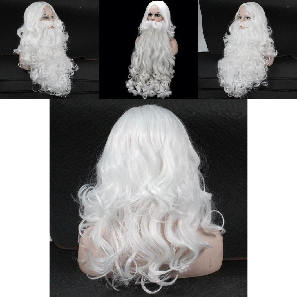 Christmas Santa Claus Beard Wig Adult Cosplay Costume Accessory High Quality Heat Resistant Synthetic Fiber