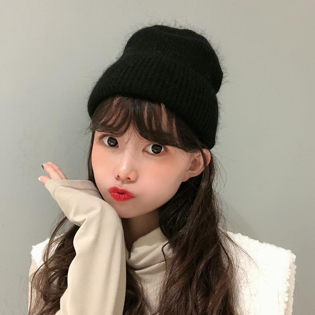 

Soft Rabbit Hair Blend Knit Hat For Women Sweet And Versatile For Seasons All Style A