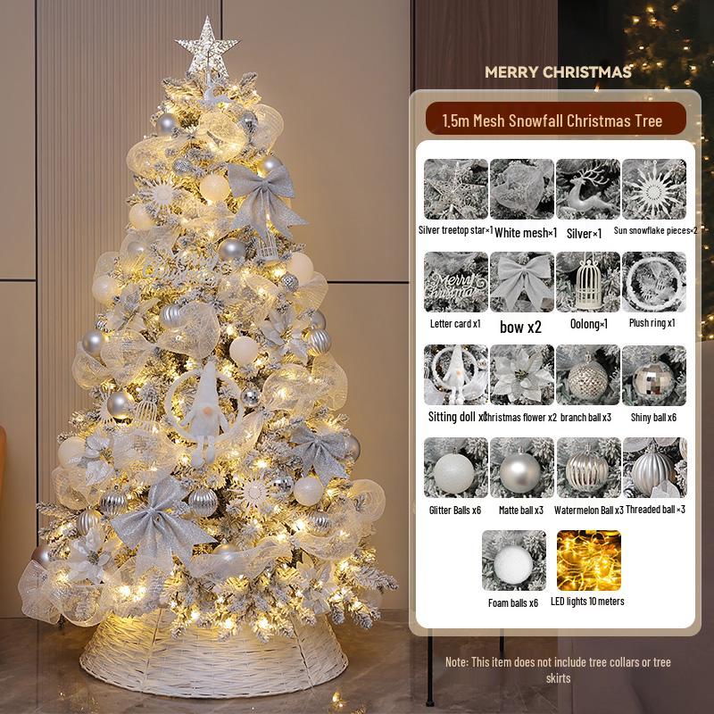 2024 DIY White Christmas Tree Ornaments Set for Home & Living Room Decoration