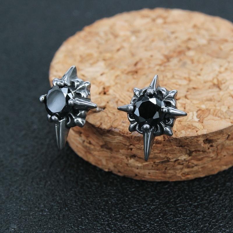 Gothic-Ohrringe mit Totenkopf, Geisterkopf, hypoallergene Ohrringe, cooler Punkrock-Trendschmuck für Herren
