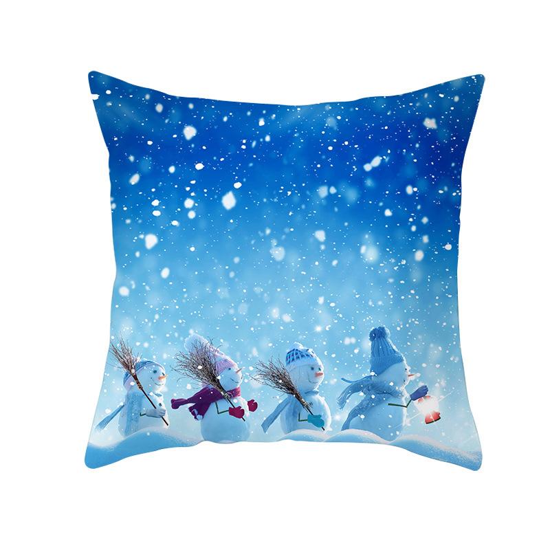 New Christmas Snowman Pillow Cover Festive Home Sofa Pillow Cover