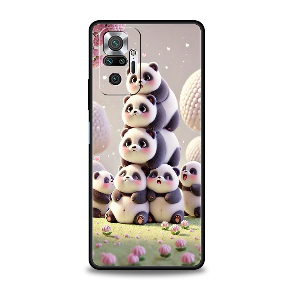 Baby Panda Phone Case Cover for Redmi 14C 10C Note 15 14 13 12 10 11 K40 Pro Plus 5G Shockproof Soft TPU Shell Fundas Capas Bag