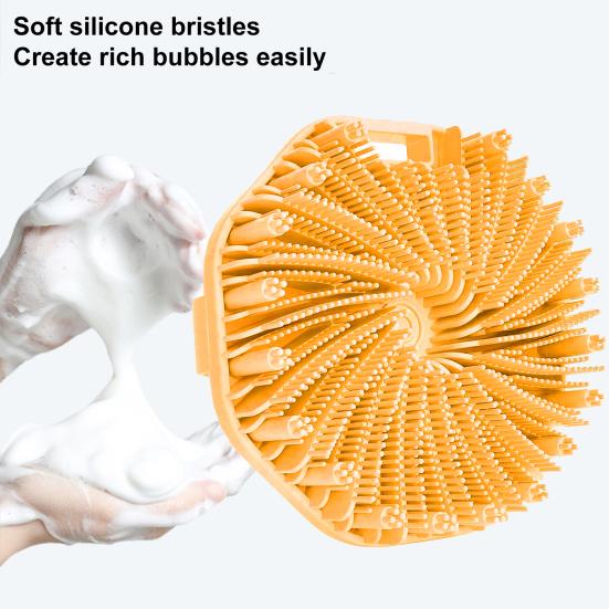 1/2 szt. Silikonowa szczotka do kąpieli Peelingująca skórę Szorowarka do ciała z masującymi wypustkami Antypoślizgowy uchwyt Szczotka pod prysznic