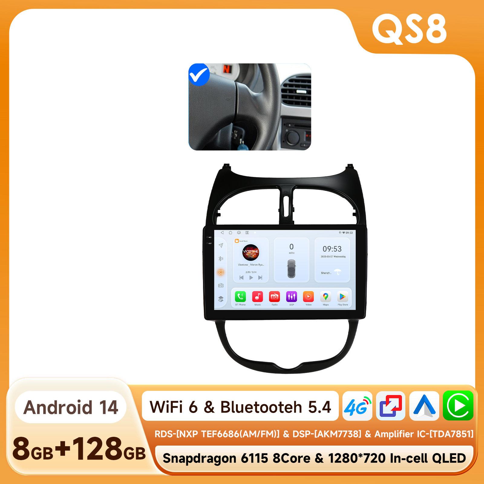 

Hizpo Snapdragon Carplay Android Car Radio for Peugeot 206 206CC 206SW 2000 - 2008 Navigation GPS Multimedia Player Stereo Audio Intelligent Screen QS8 8Core 8G 128G A