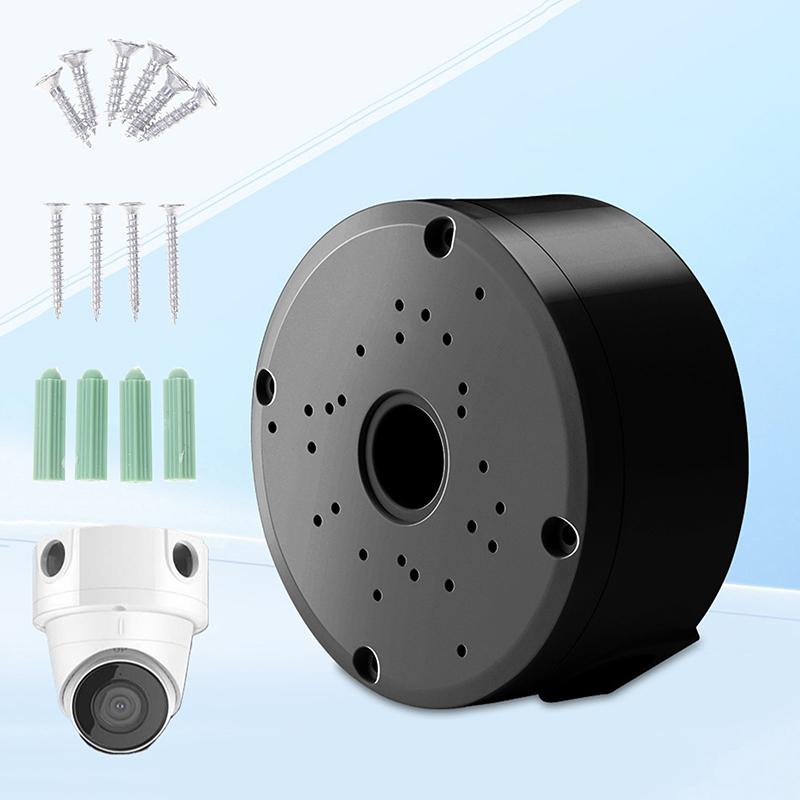Black Cctv Camera Bracket Junction Box Cable Deep Base Camera Mount Bracket Round Bracket For Dome Cameras