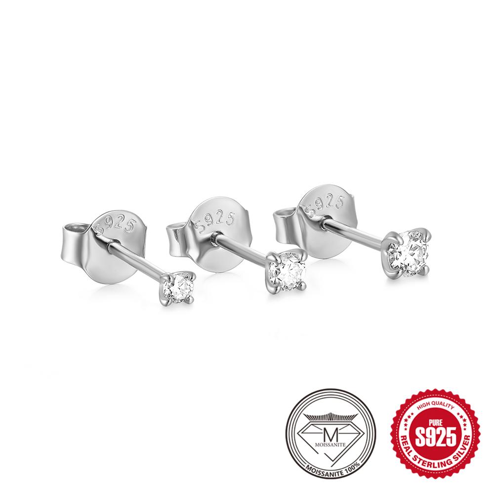

CANNER 0.5-1.2 Carat D Color Moissanite Ear Stud Earrings For Women 925 Sterling Silver Sparkling Piercing Earring Fine Jewelry
