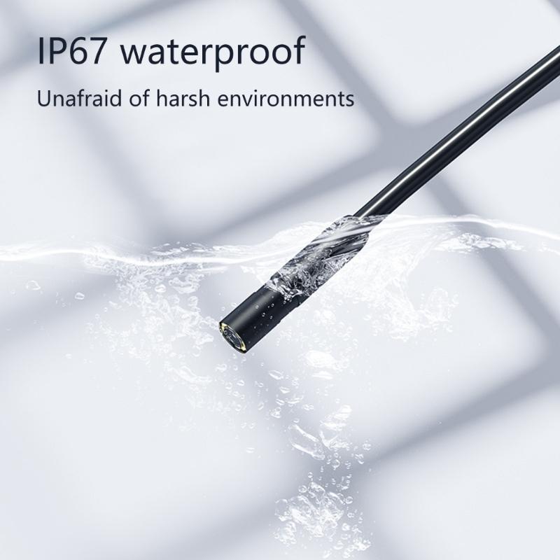 Industrial Endoscope Inspection Camera,Borescope Sewer Camera IP67 Waterproof Snake Camera with 8 LED Light