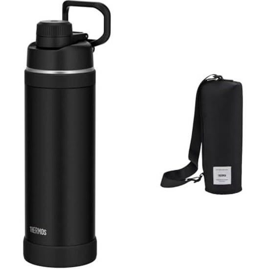 Set purchasewith handledishwasher safeThermos vacuum insulated sports bottle 1L blackconvenient carry loopdirect drinkingremovable spout easy only BK
