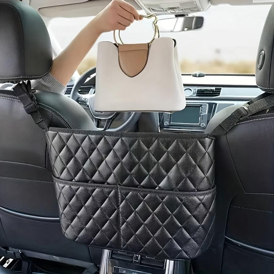1PC Car Seat Back Storage Bag Large Capacity PU Leather Center Console and Armrest Box Storage Bag