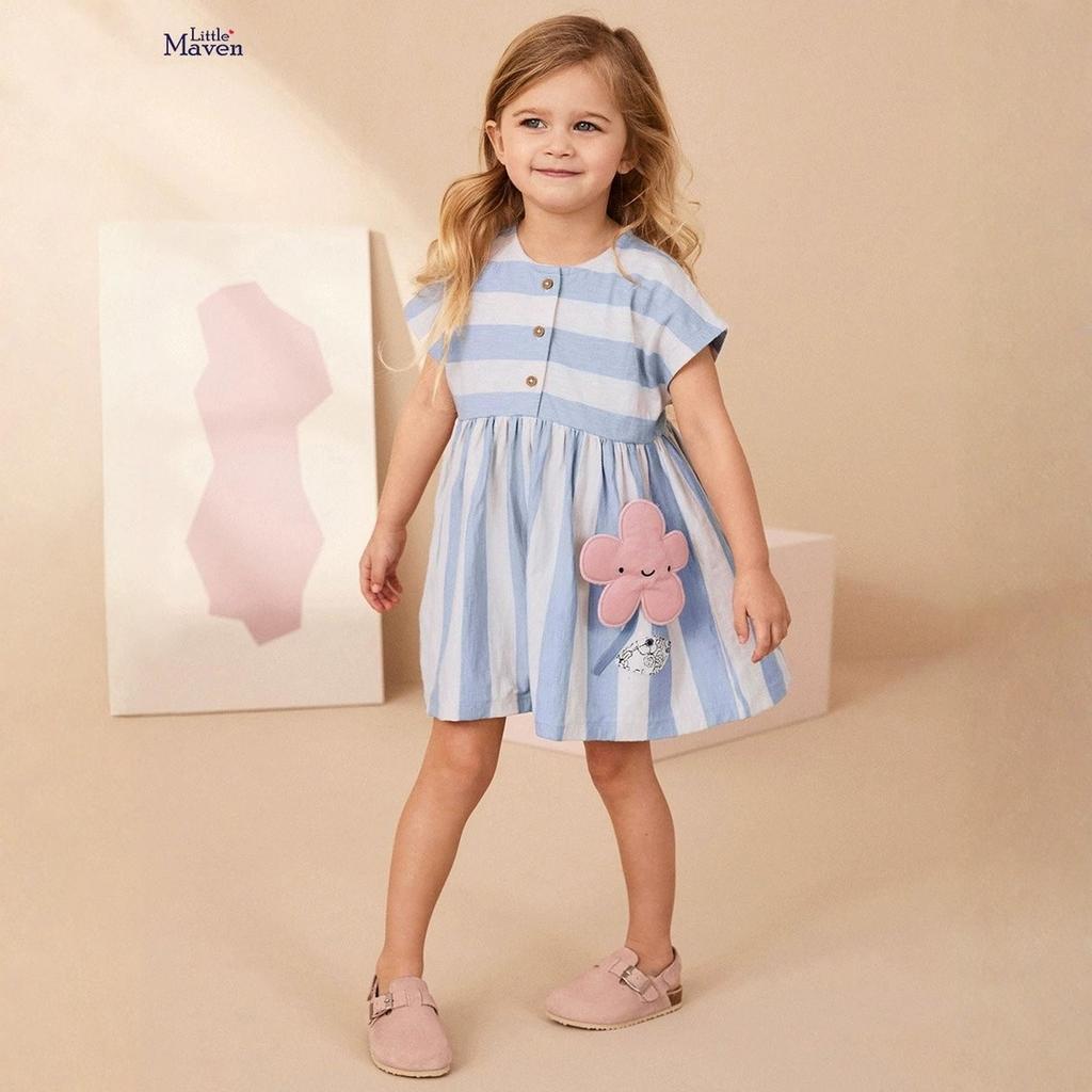 Dívčí ležérní šaty s kresleným potiskem - Dětské roztomilé princeznovské šaty