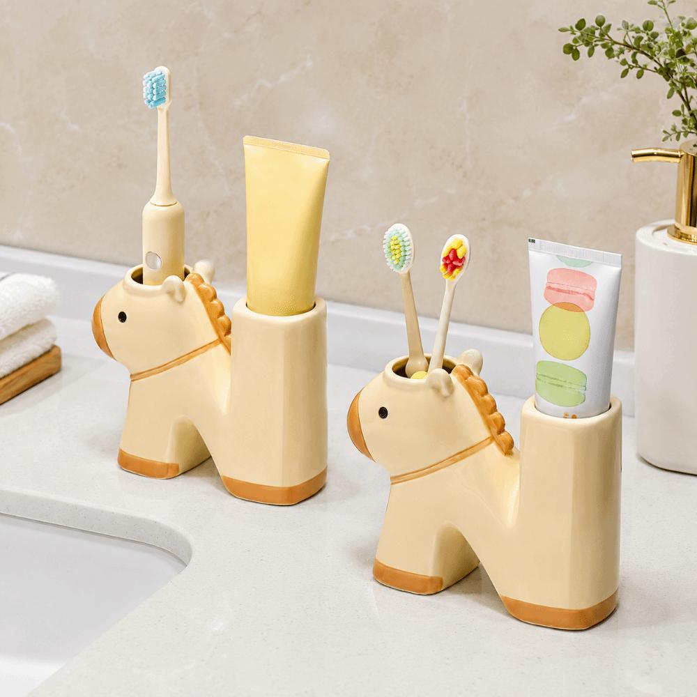 N-shaped Toothpaste Toothbrush Rack Ceramic Electric Toothbrush Stand Bathroom Accessories