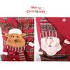 Chair Cover Red Plaid Snowman Santa Chair Back Cover Eco Friendly Linen Chair Backrest Cover Christmas Decoration