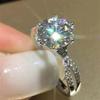 Cao Shi Classic Six-Claw Micro-Inlaid Women's Luxury Fashion Wedding Ring