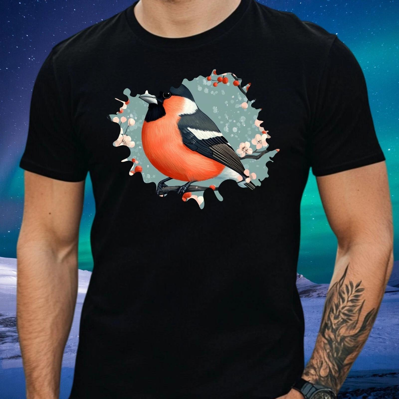 T-Shirt Herren Gimpel Vogel Motiv Baumwolle Größe S bis 5XL XXXL