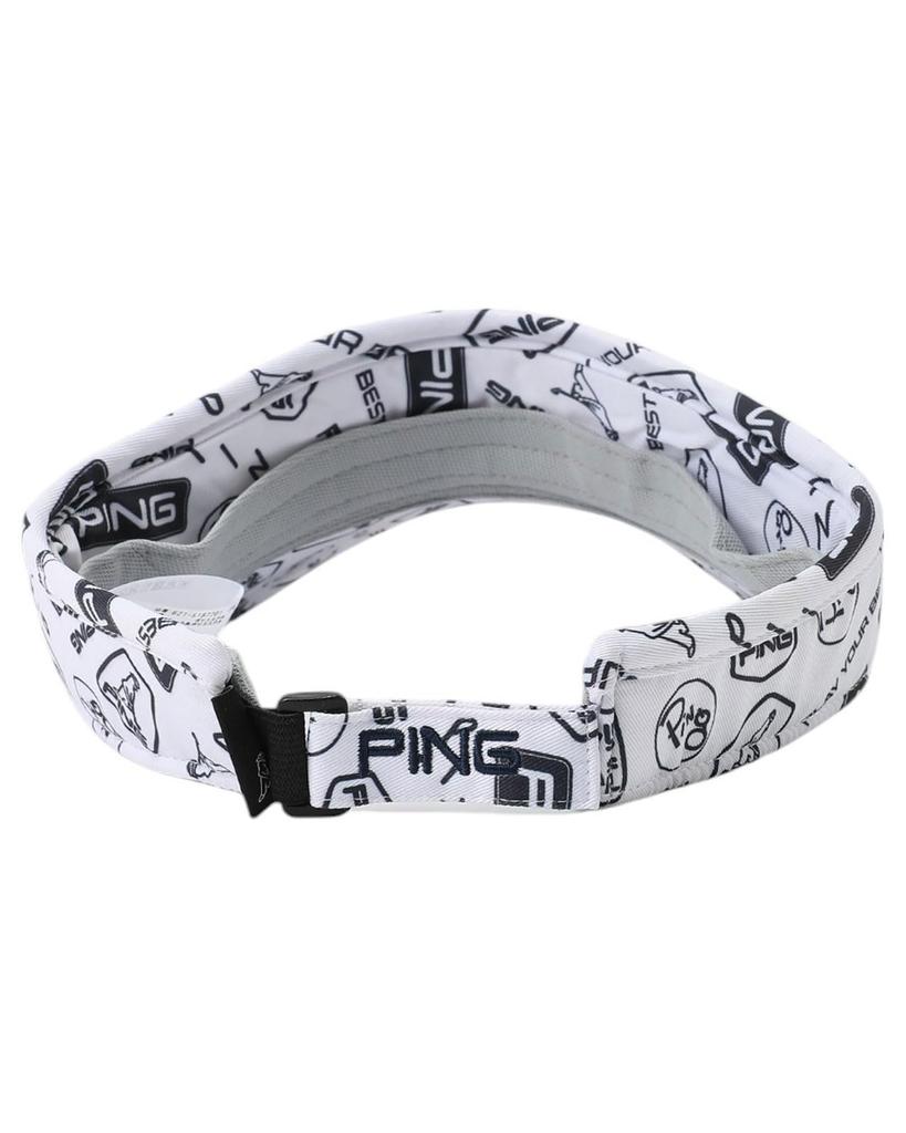 Ping Apparel Men's Sun Visor (All-Over Print, Adjustable Size) / Golf Hat / 621-5187201 030_White x Navy FR