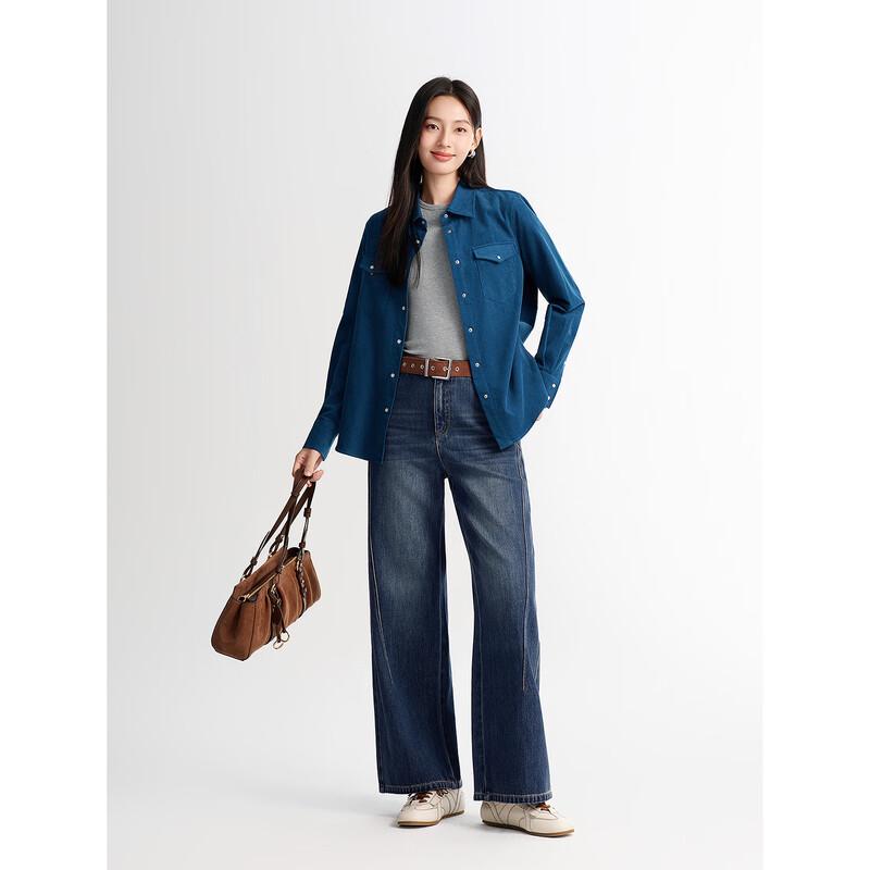 JZ Anna Co. Women's Retro Washed Straight Leg Denim Jeans