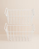 2Pcs Freezer Wire Storage Basket Organizer Bin Hanging Metal Rack with PE Coating L 45cm X W 24.5cm