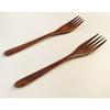 KXLCGYK Set of 2 Lightweight Wooden Forks, 18.8cm, Lacquered, Dinner/Pasta Forks, Wood Grain Finish, Wooden Cutlery